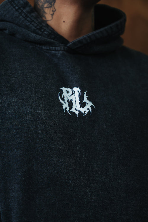 Hoodie Boxy Fit Black/White RL