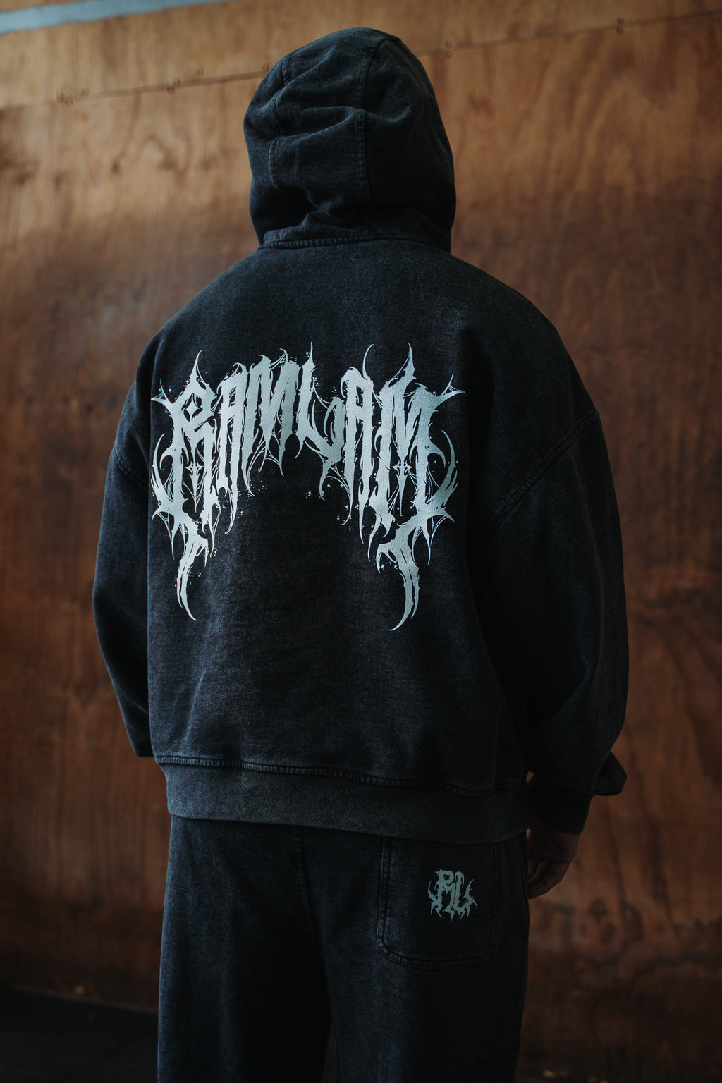 Hoodie Boxy Fit Black/White RL