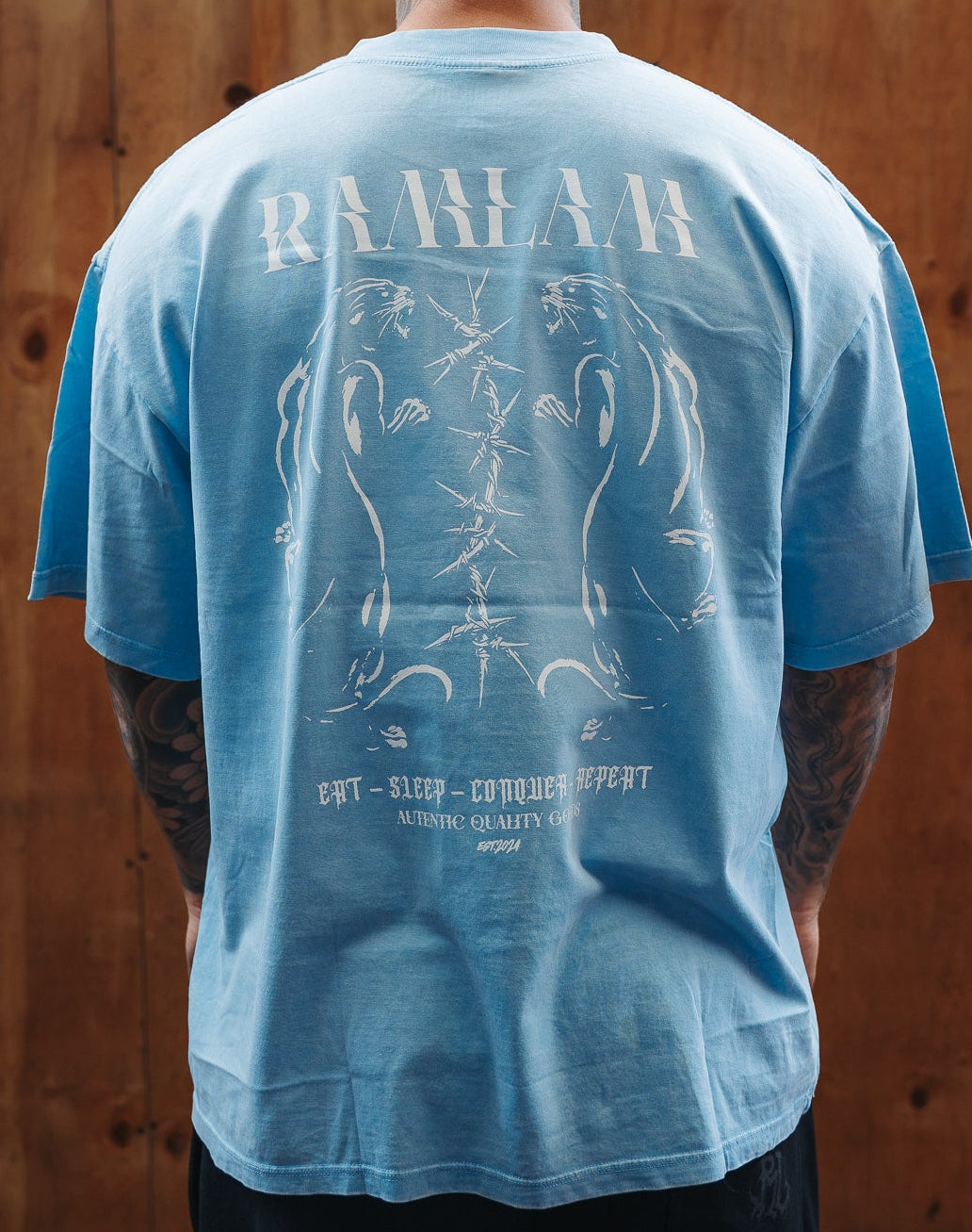 Polera oversize Sky blue/ Wt Panthers