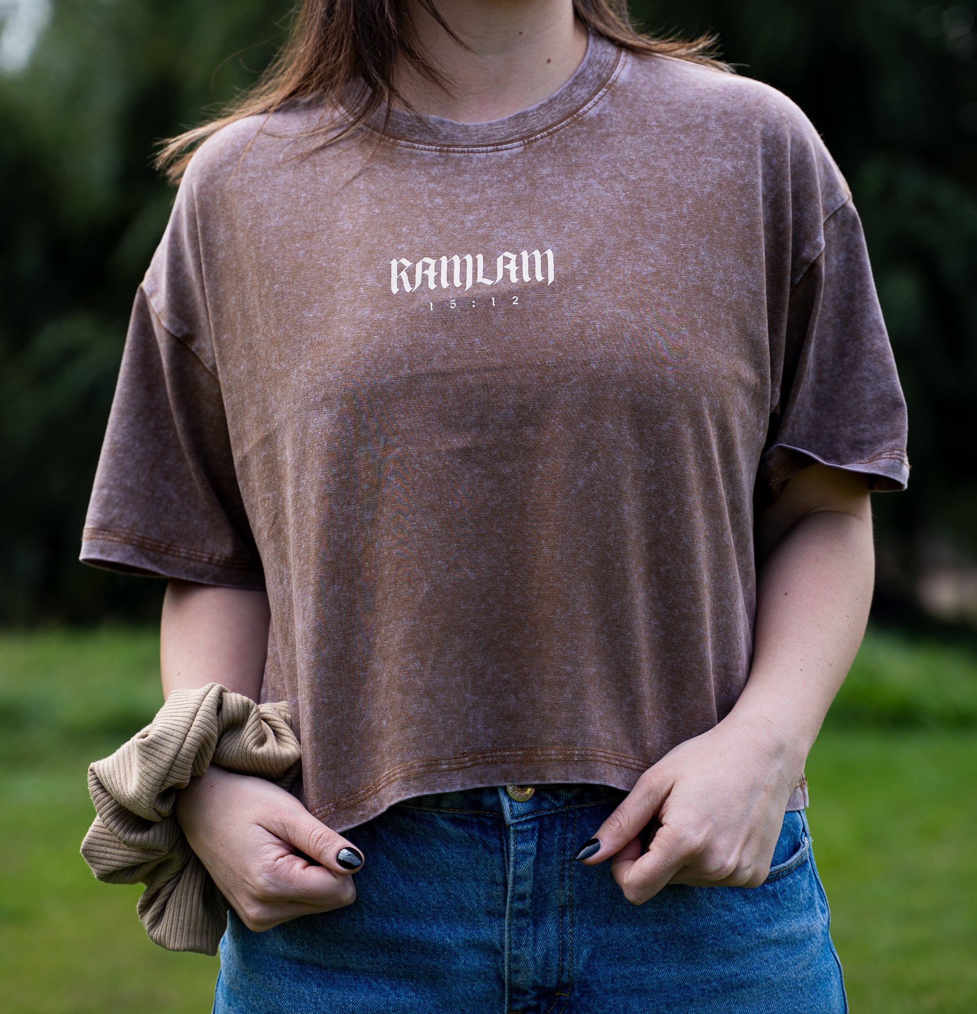 Polera crop oversize Brown A