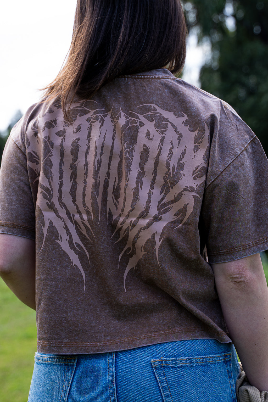 Polera crop oversize Brown-SP