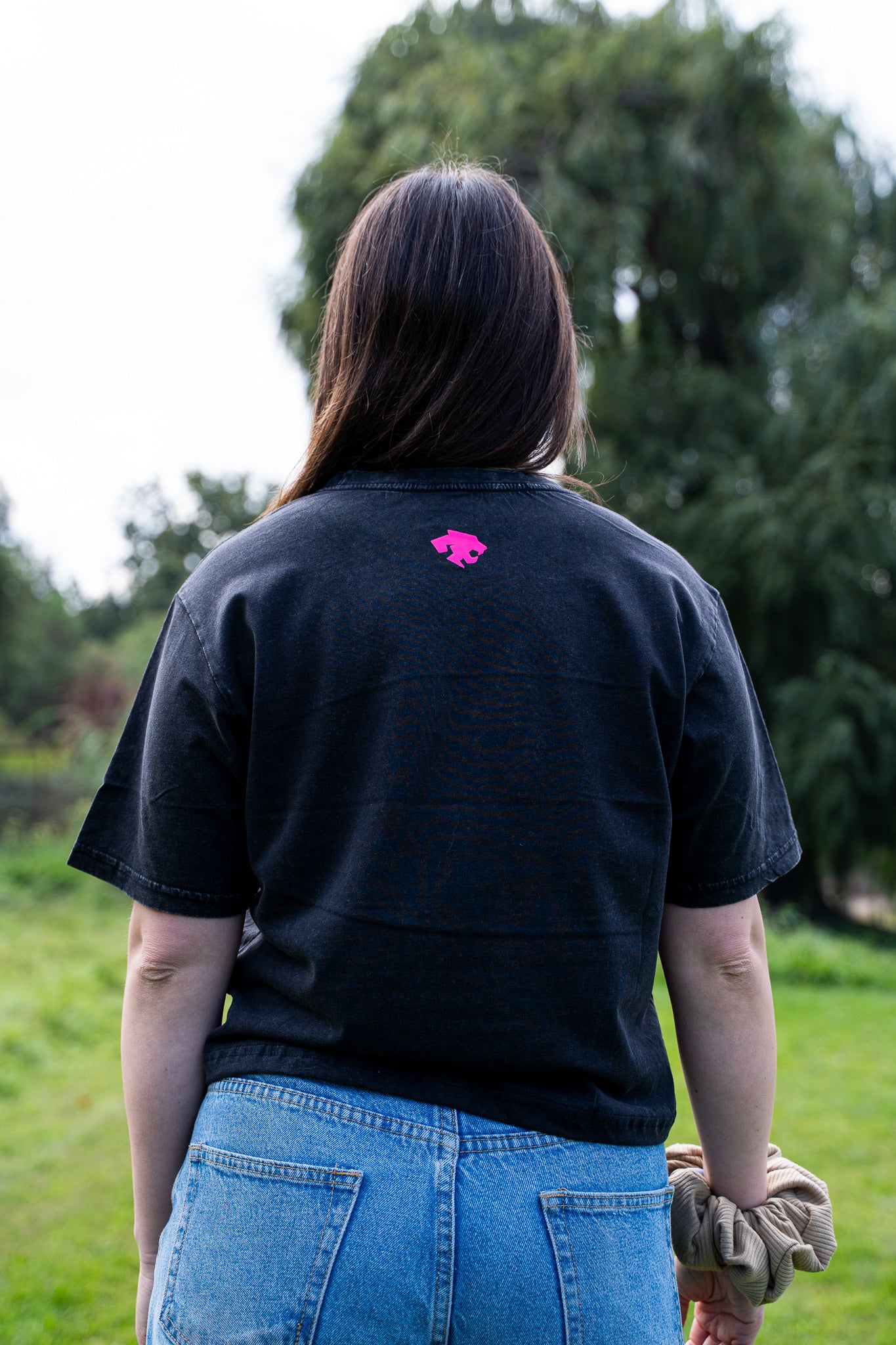 Polera crop regular acidwash Black B