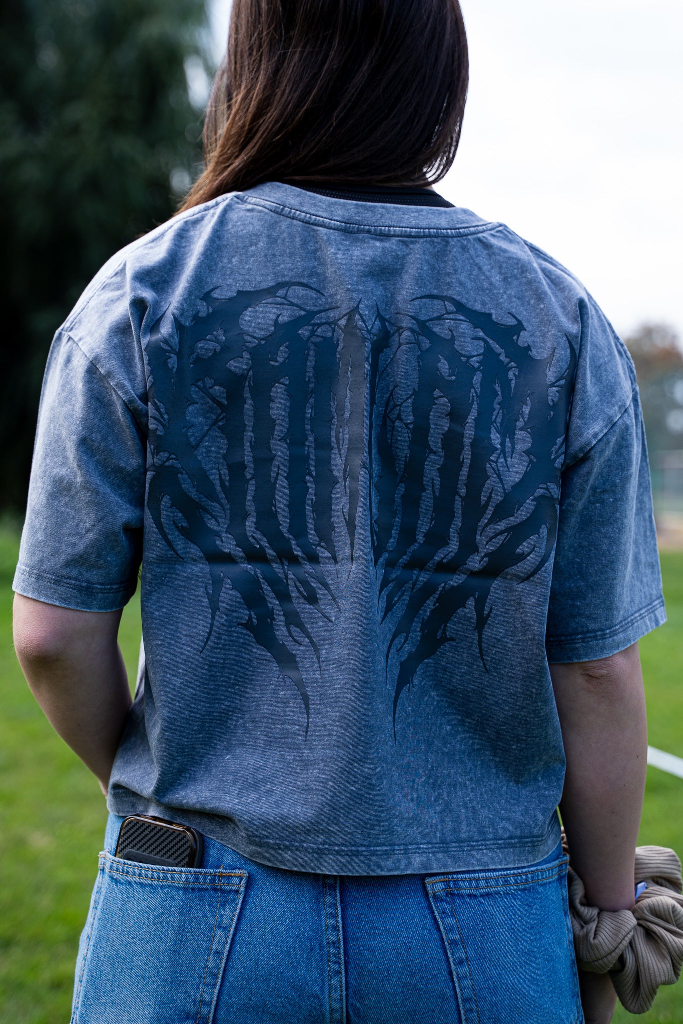 Polera crop oversize Gray-SP
