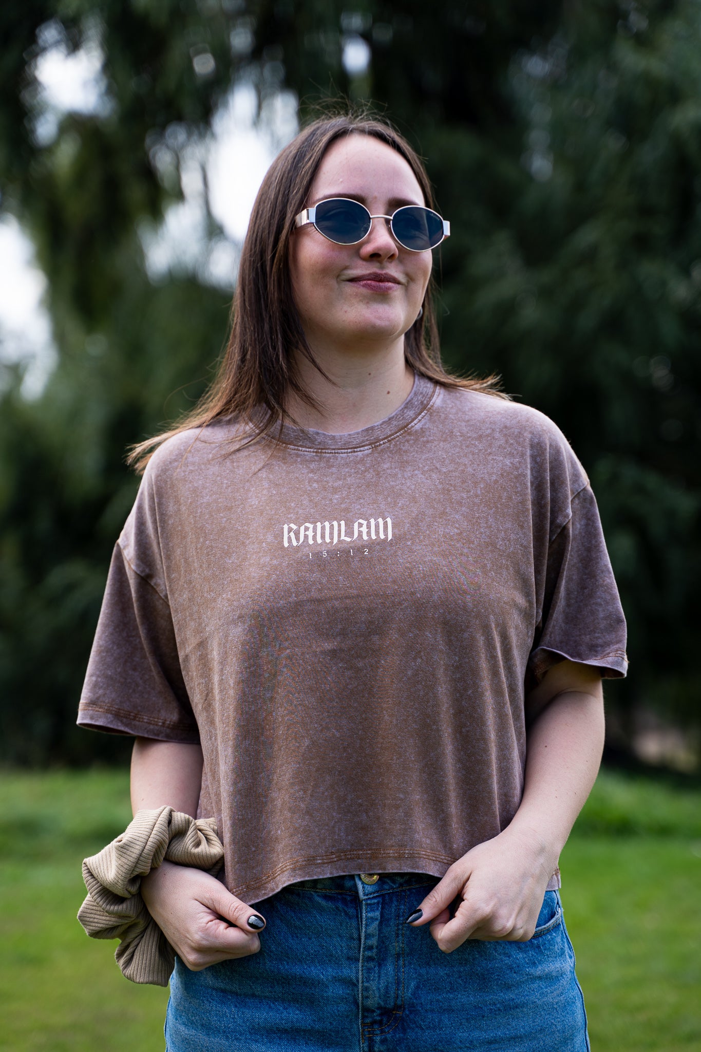 Polera crop oversize Brown A